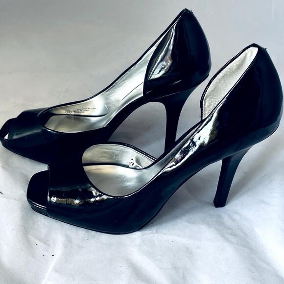 Mossimo Size 8.5 Black open toe 4.5" high heel - Picture 7 of 10